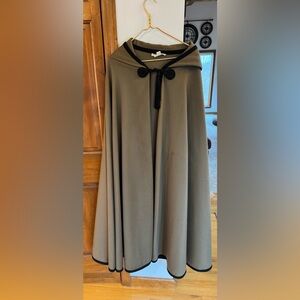 Saint Laurent Black and Tan Wool Cape